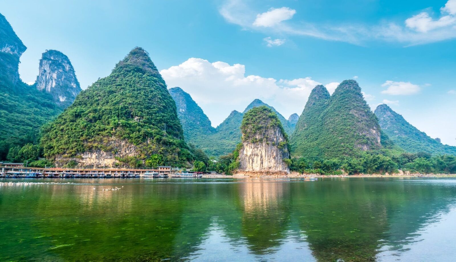 Karst peaks along the Li River near Guilin, China