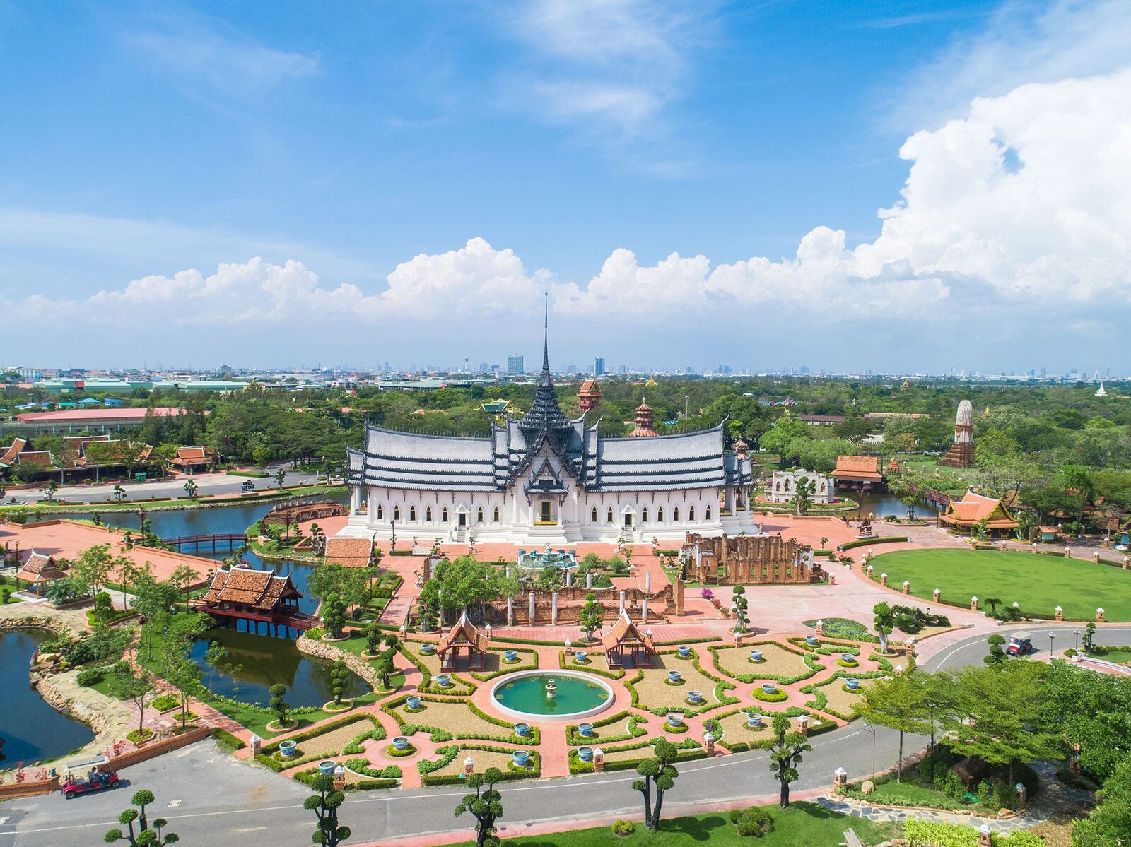 Thai-style architecture in the grounds of The Ancient City, Bangkok