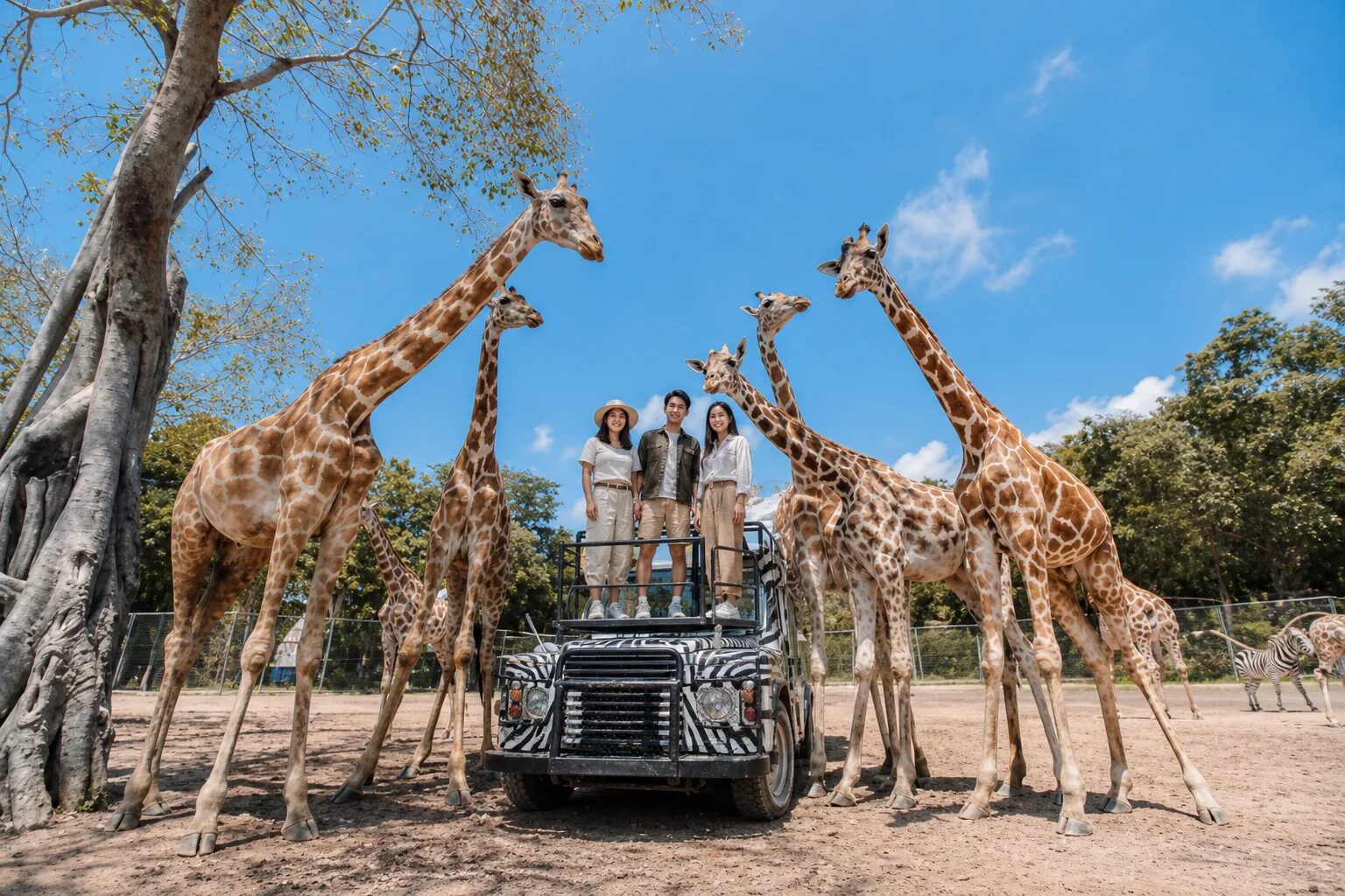Giraffes at Kanchanaburi Safari Park (AI-generated image)