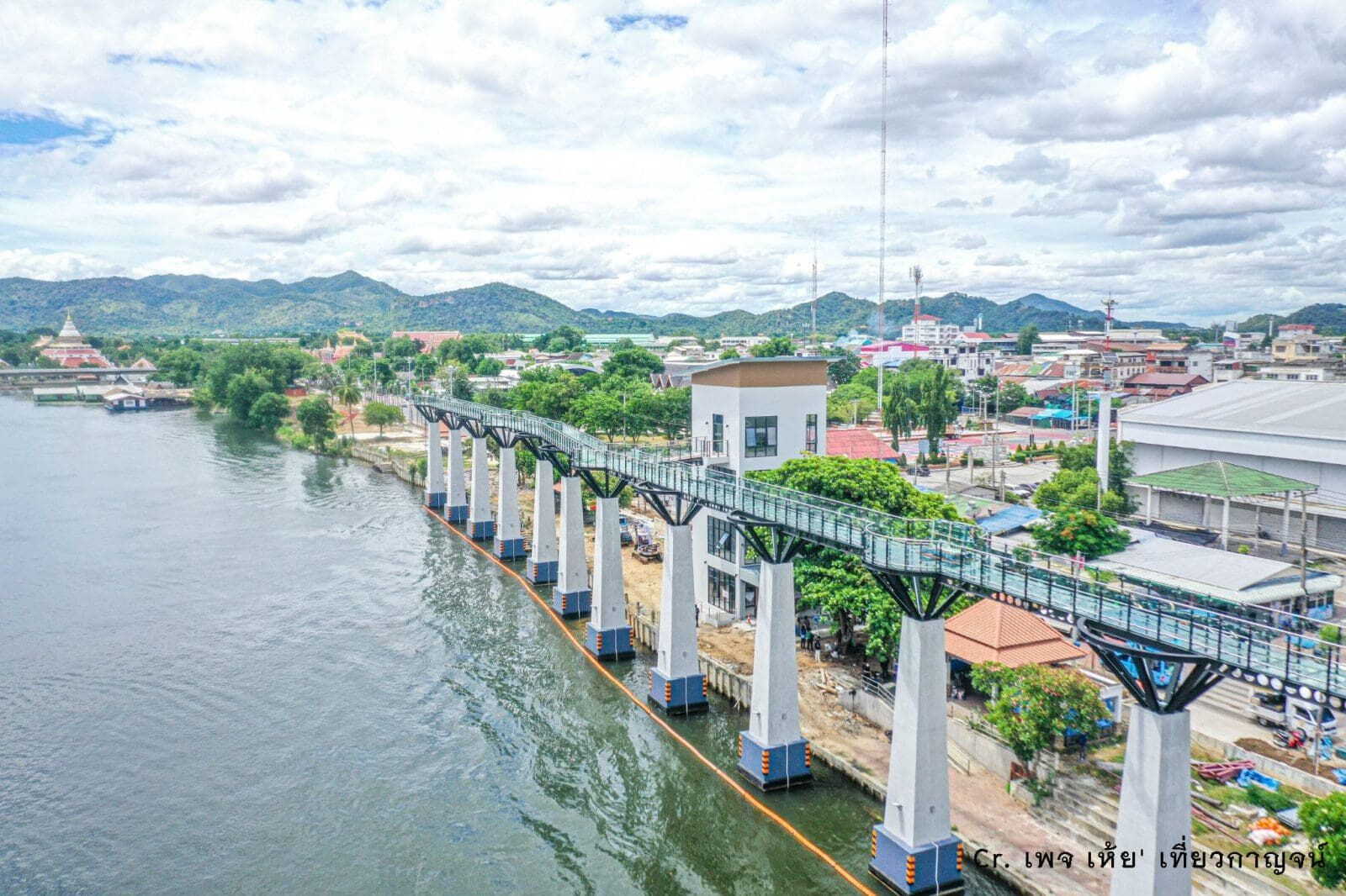 Kanchanaburi Skywalk glass walkway above the river