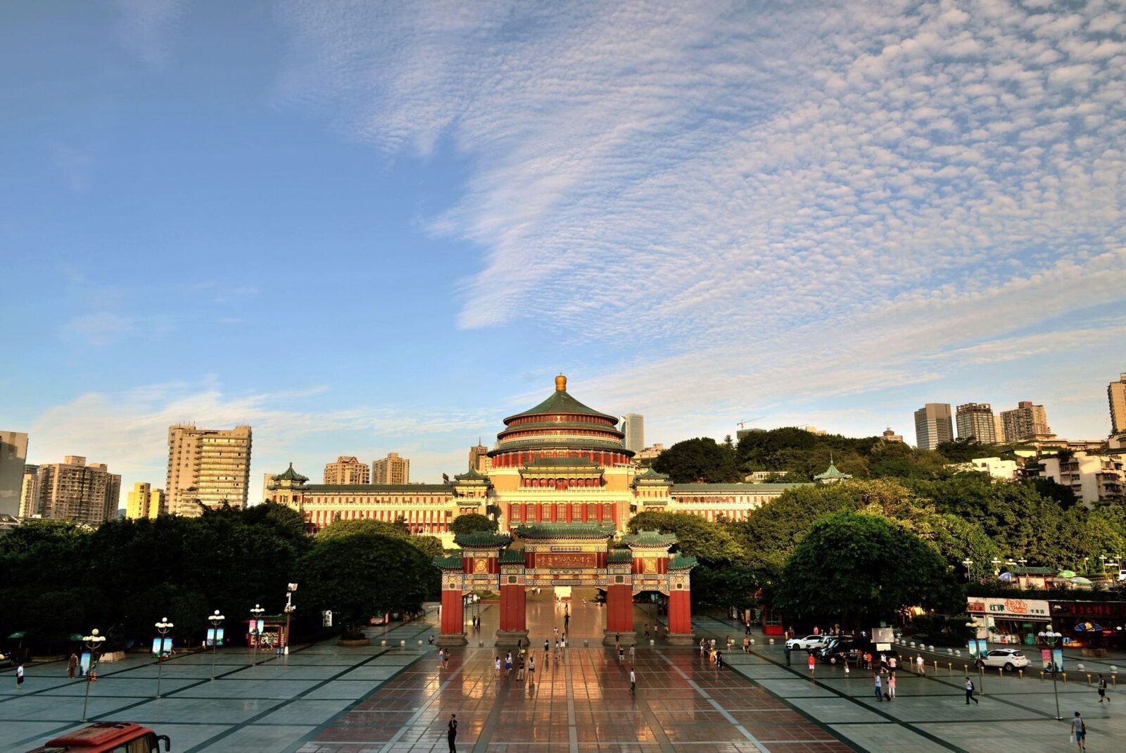 Chongqing People's Great Hall exterior visit
