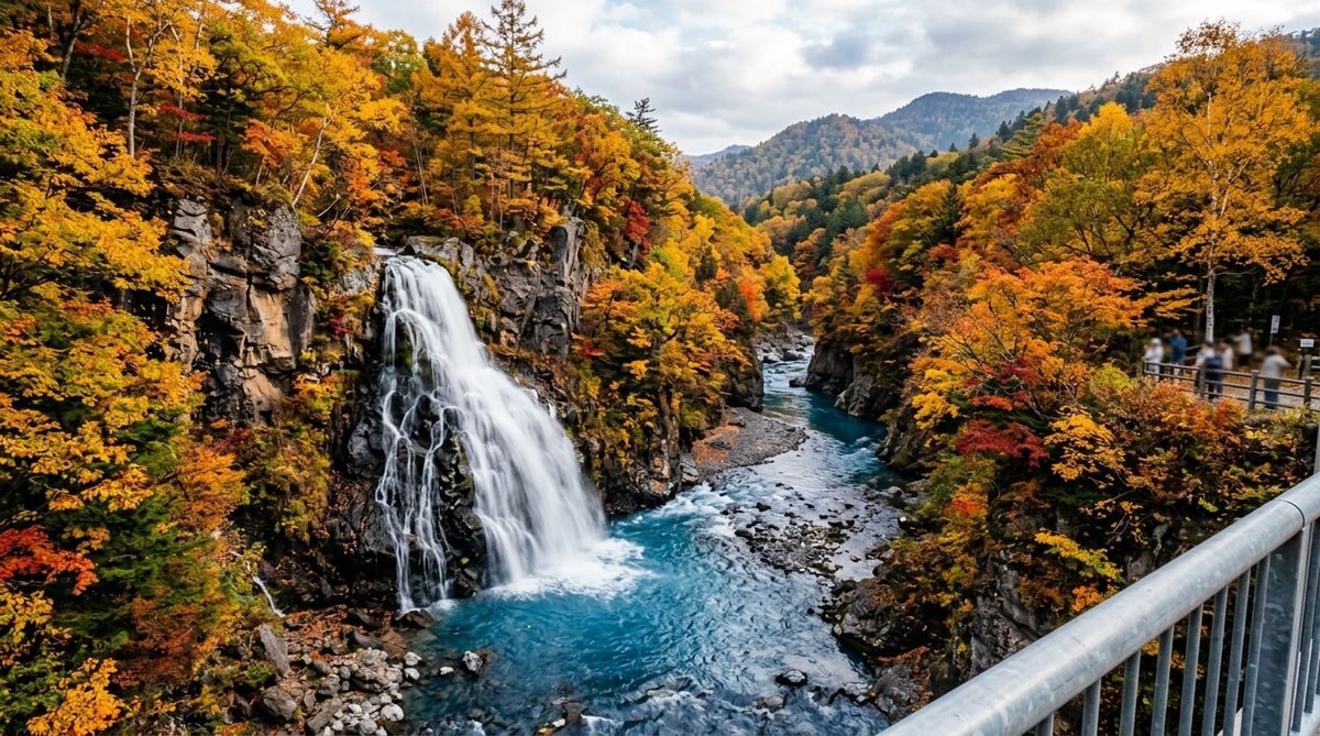 Shirahige Falls at Shirogane, Biei