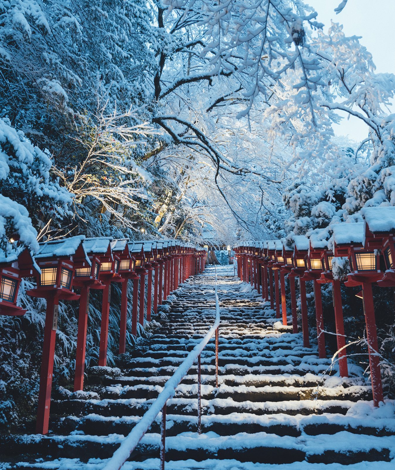 Lantern-lined approach to Kifune Shrine