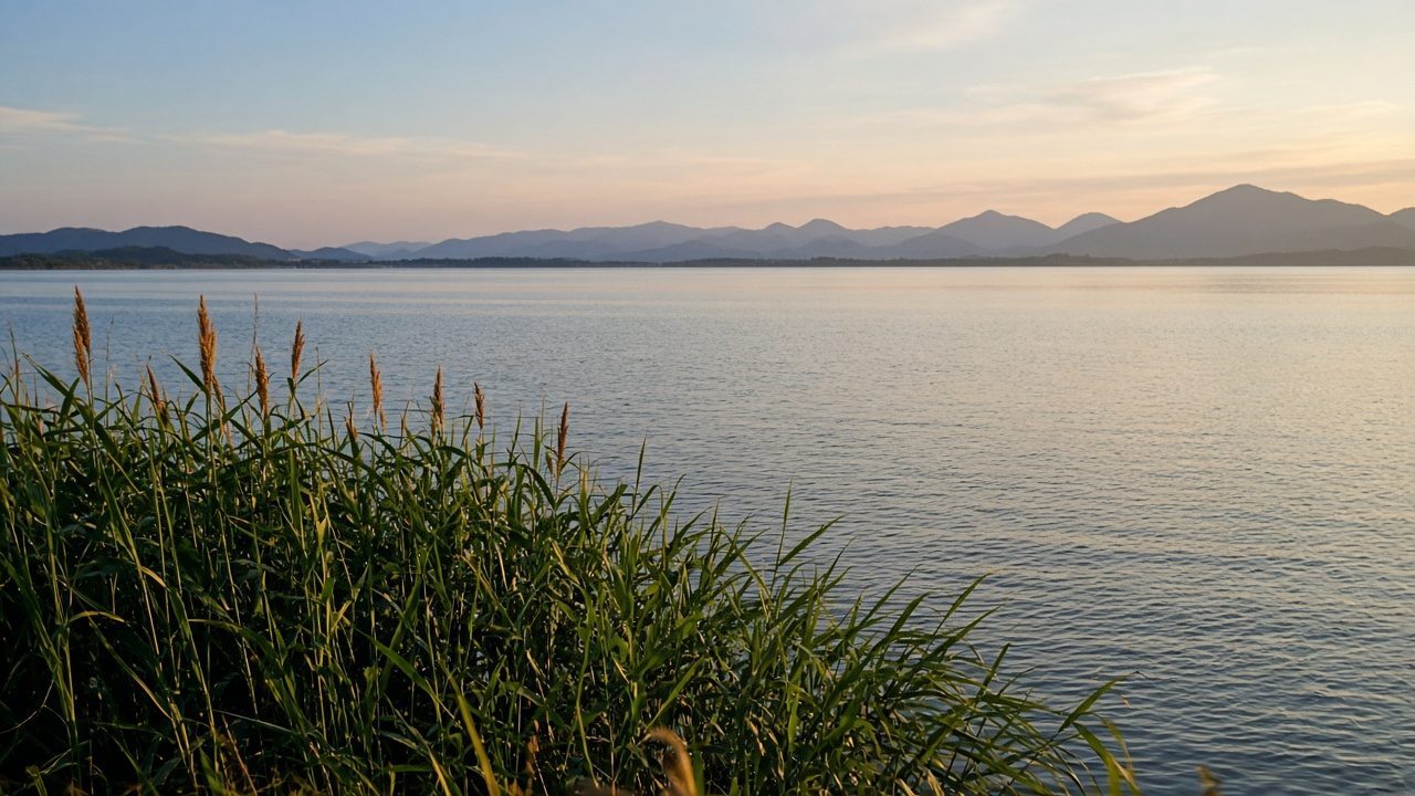 Lake Biwa scenery and viewing deck