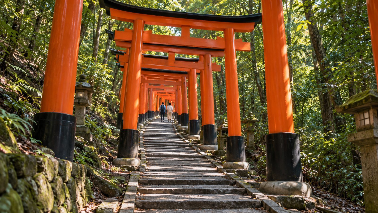 Senbon Torii gates at Fushimi Inari, scenic illustration