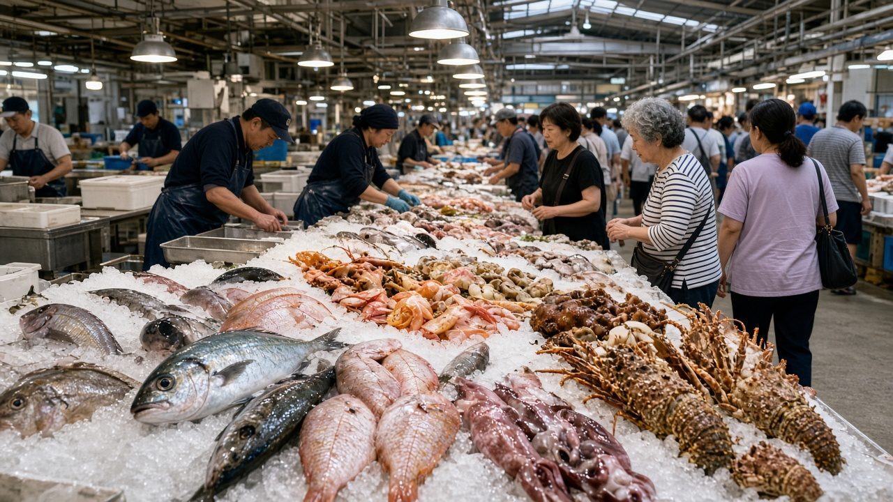 Seafood stalls at Itoman Fish Market