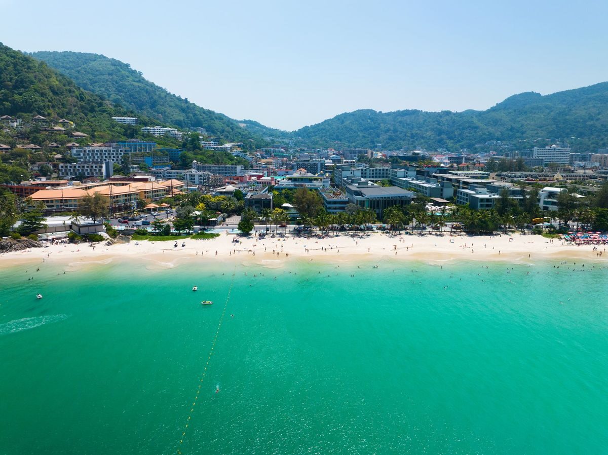 Patong Beach in Phuket with white sand and clear water