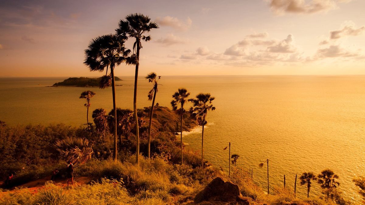 Promthep Cape at sunset on the southern tip of Phuket