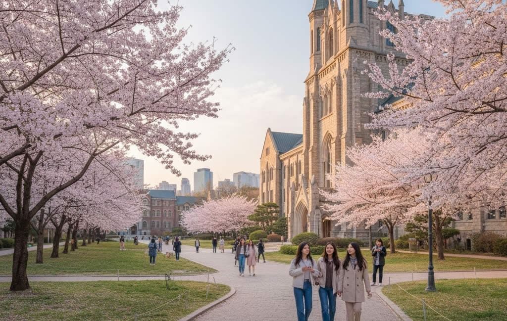 Kyung Hee University cherry blossoms