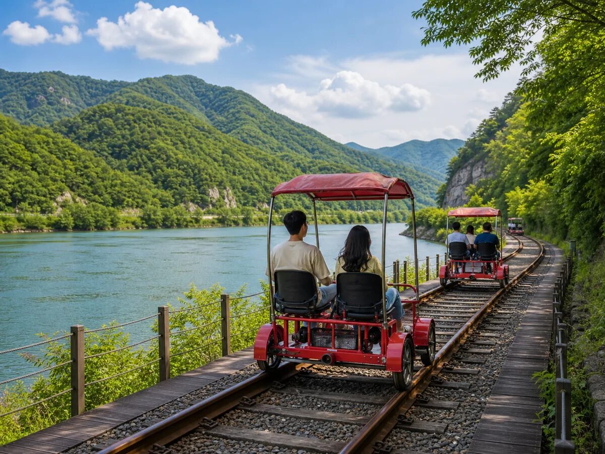 Rail bikes at Gangchon Rail Park