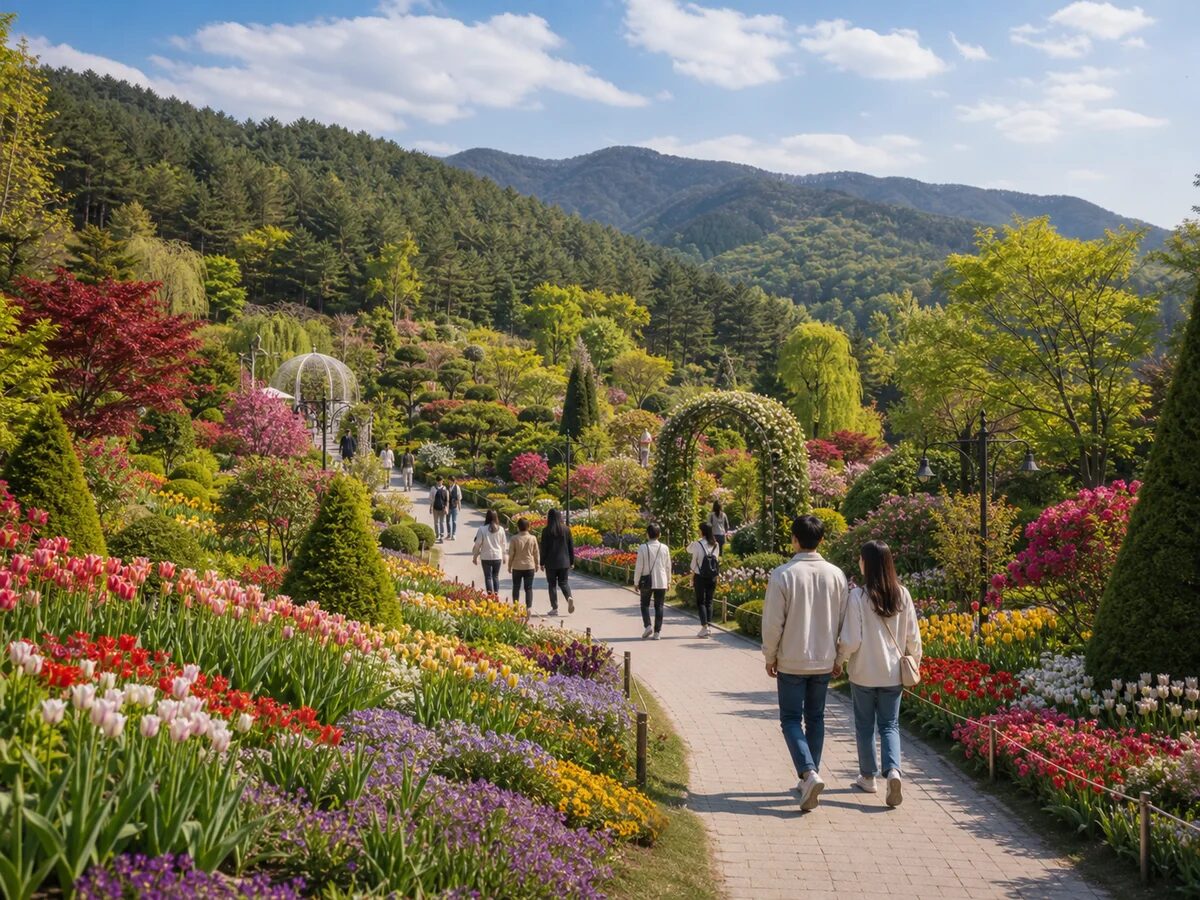 Flower displays at The Garden of Morning Calm