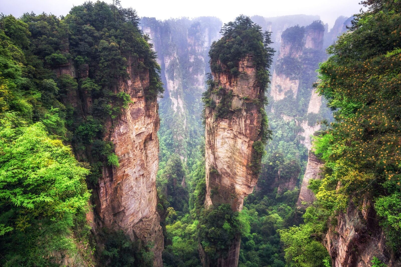 Yuanjiajie with the First Bridge Under Heaven and Mihuntai Lookout